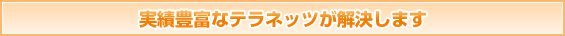 実績豊富なテラネッツが解決します
